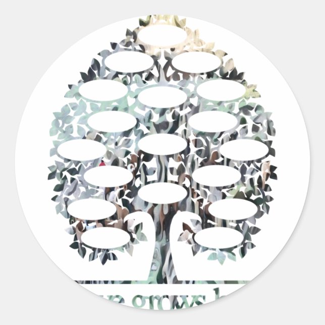 PNG  Name Family Tree Classic Round Sticker (Front)