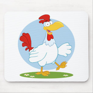png_white-chicken CARTOON HEN CHICKEN FARM ANIMAL Mouse Pad