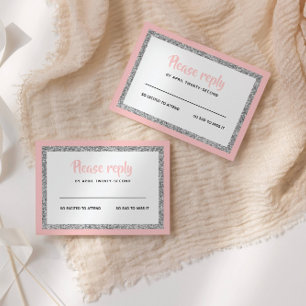 Pnk and Silver Bat Mitzvah Reply RSVP Card