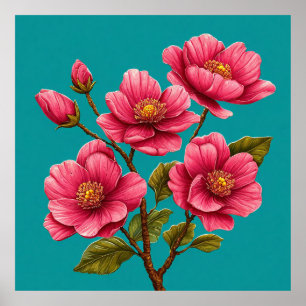 Pnk flowers poster