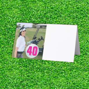 PNK LADY Golf Party Plans Folded Place Card