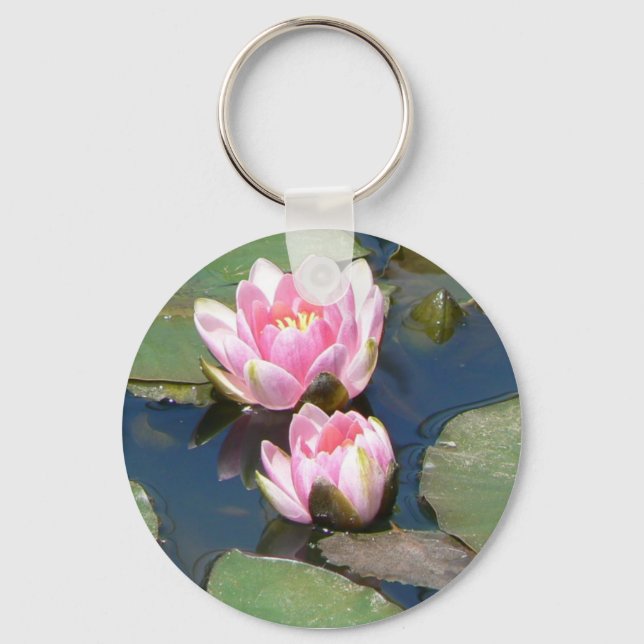 Pnk Water Lilies Key Ring (Front)