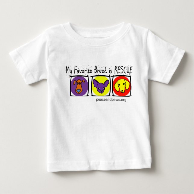 PNP Kids My Favourite Breed is Rescue Baby T-Shirt (Front)