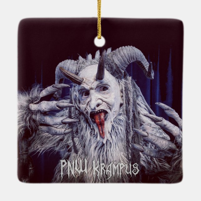 PNW Krampus Ceramic Ornament (Back)