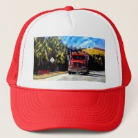 PNW Red Trucker Hat- The Logging Truck