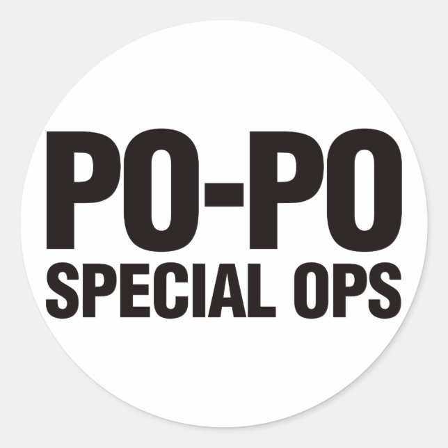 Po-Po Special Ops Classic Round Sticker (Front)