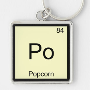 Po - Popcorn Funny Chemistry Element Symbol Tee Key Ring