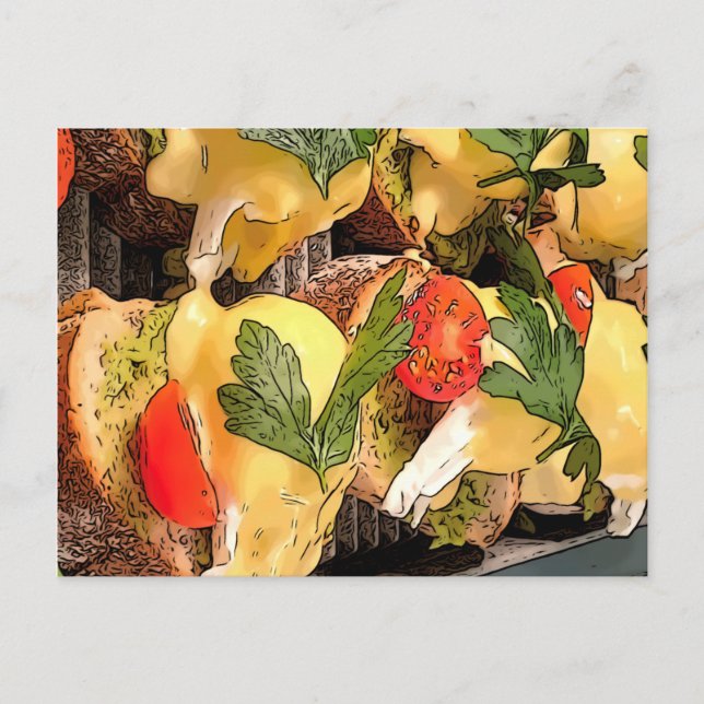 Poached Eggs with Avocado on Toast Postcard (Front)