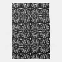 Poblanos Abstract Leaves Pattern Black