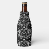 Poblanos Abstract Leaves Pattern Black White