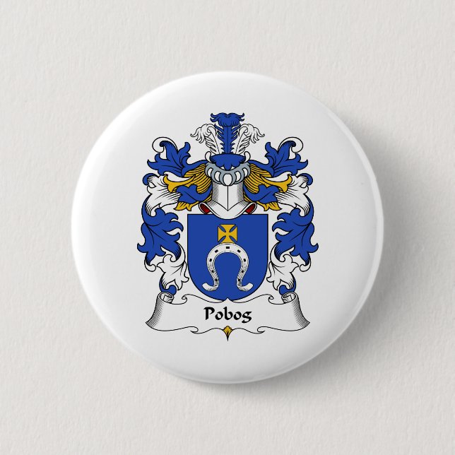 Pobog Family Crest 6 Cm Round Badge (Front)