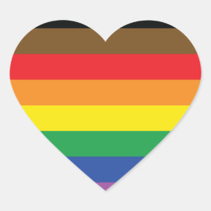 POC Inclusive Gay Pride Flag Heart Sticker