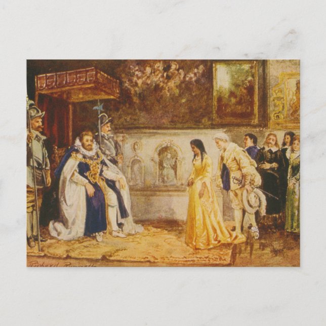 Pocahontas at the Court of King James by Rummels Postcard (Front)