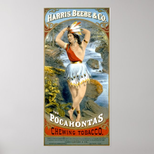 Pocahontas Native American Maiden Vintage Ad Poster (Front)
