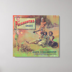 Pocahontas Orange LabelPorterville, CA Canvas Print