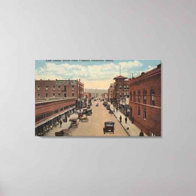 Pocatello, ID - View of E. Centre Canvas Print (Front)
