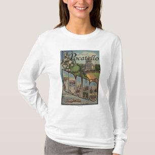 Pocatello, Idaho - Large Letter Scenes T-Shirt