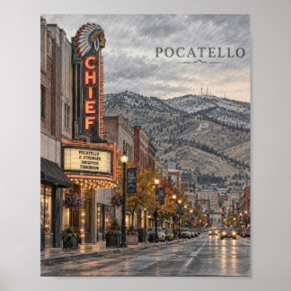 Pocatello Idaho Mountain Poster #113