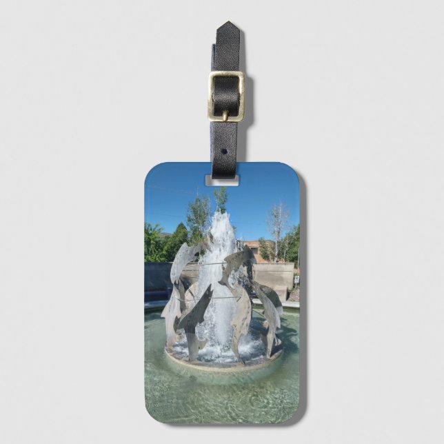 Pocatello Simplot Square Fountain Luggage Tag (Front Vertical)