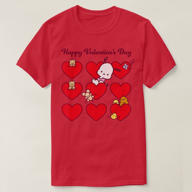 Pochacco Happy Valentines Day  T-Shirt (Design Front)