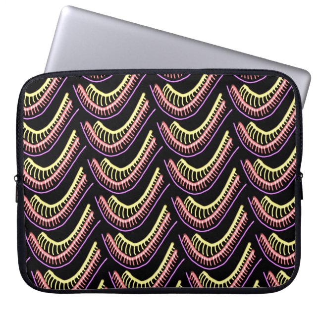 Pochette protectrice pour ordinateur rose vert laptop sleeve (Front)