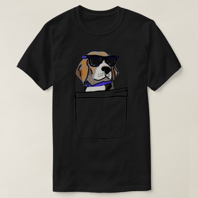 Pocket Beagle  T-Shirt (Design Front)
