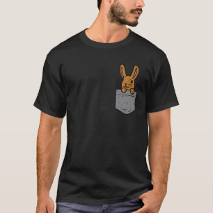 Pocket Bunny Rabbit Cute Happy Easter Day Men Wome T-Shirt