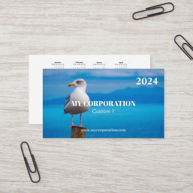 Pocket Calendar 2024 Bird Business Card (Front/Back In Situ)