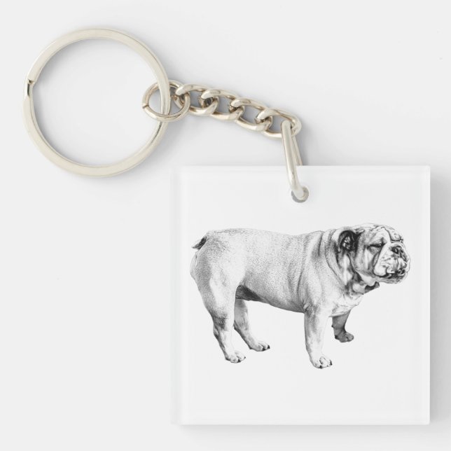 pocket calm, bulldog key ring (Front)