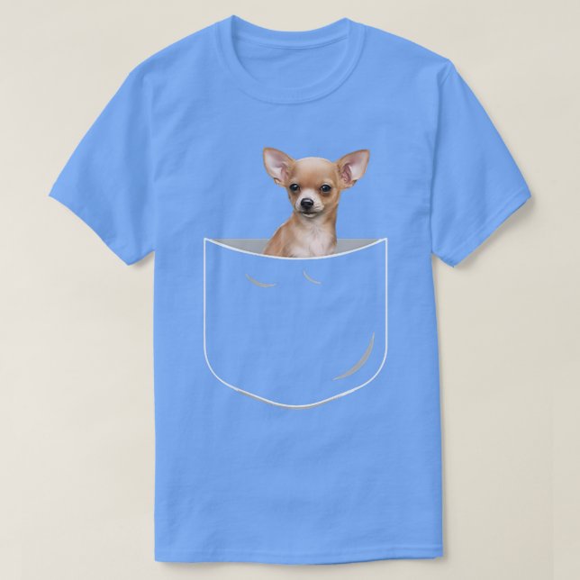Pocket Chihuahua, Funny Chihuahua In Pocket  T-Shirt (Design Front)