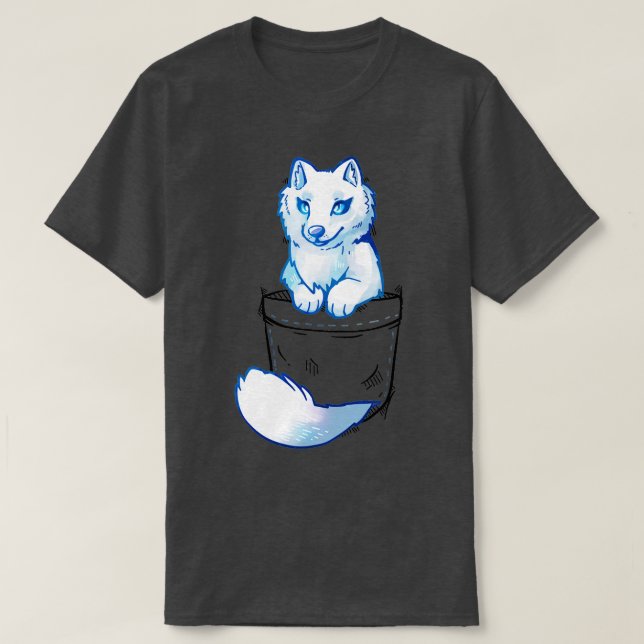 Pocket Cute Arctic Fox  T-Shirt (Design Front)