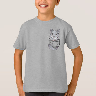 Pocket Cute Grey Fur Chinchilla T-Shirt