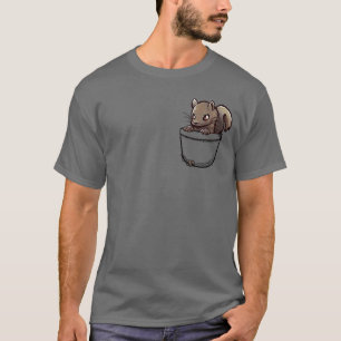 Pocket Cute Grey Squirrel T-Shirt