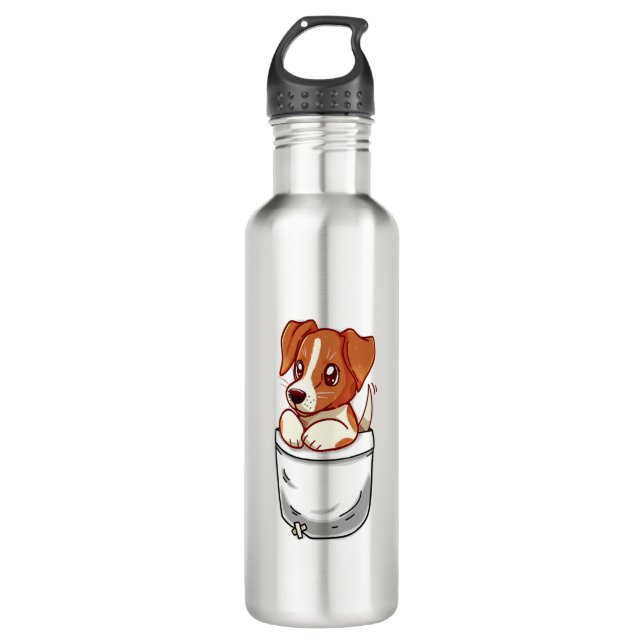 Pocket Cute Jack Russell Terrier  710 Ml Water Bottle (Front)