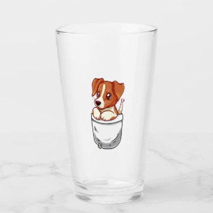 Pocket Cute Jack Russell Terrier Glass
