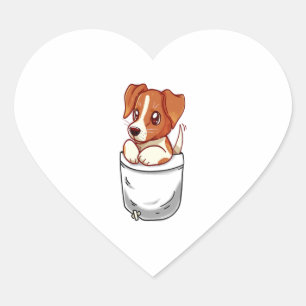 Pocket Cute Jack Russell Terrier Heart Sticker