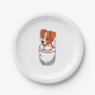 Pocket Cute Jack Russell Terrier  Paper Plate
