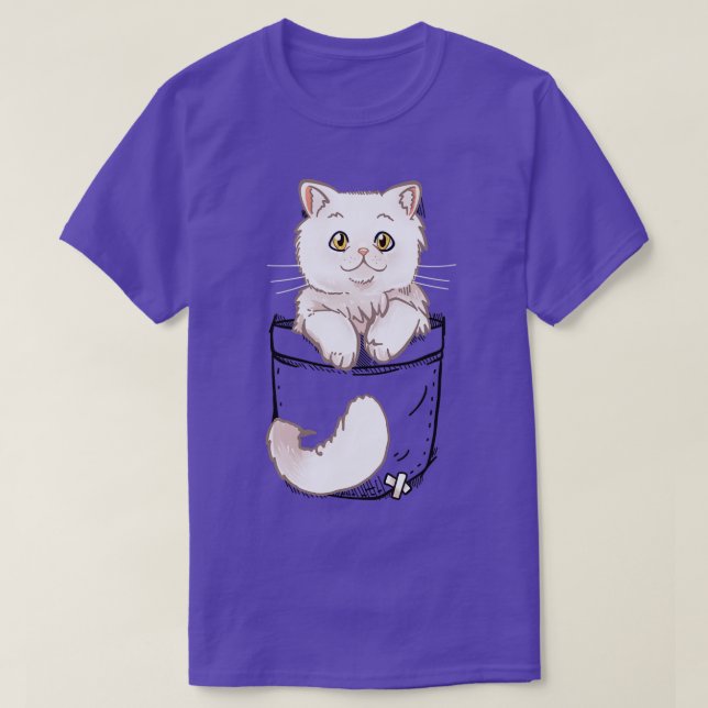 Pocket Cute Persian Cat Kitten  T-Shirt (Design Front)
