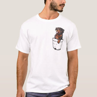 Pocket Cute Rottweiler Puppy Dog T-Shirt