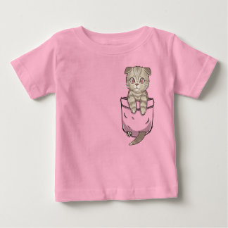 Pocket Cute Scottish Fold Cat Kitten Baby T-Shirt