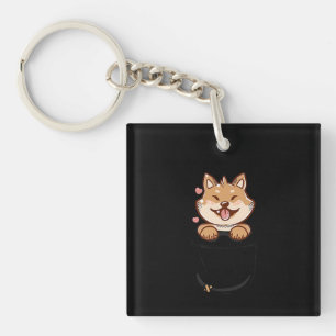 Pocket cute shiba inu puppy dog   Pet Present Key Ring