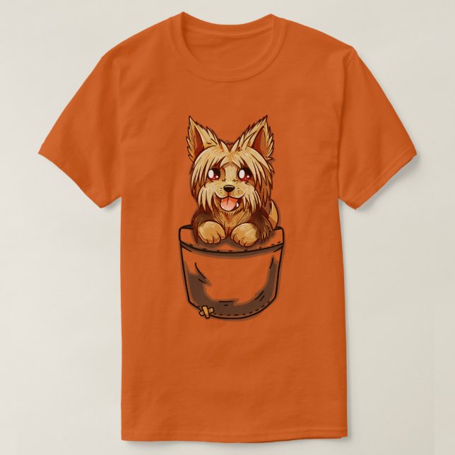 Pocket Cute Yorkshire Terrier Puppy  T-Shirt (Design Front)