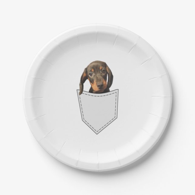 Pocket Dog Dachshund  Paper Plate (Front)