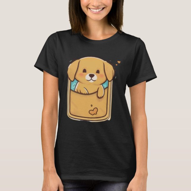 Pocket Dog Golden Retriever Dog in your Pocket  2 T-Shirt (Front)
