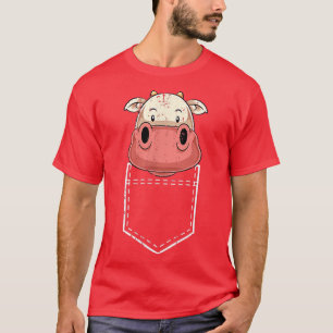 Pocket Farm Animal Farming Lover Farmer Cute Cow T-Shirt