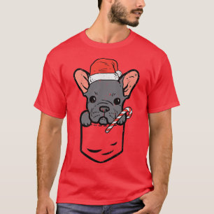 Pocket French Bulldog Santa Dog Christmas Pyjamas  T-Shirt