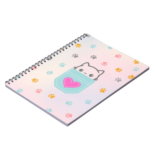 Pocket Full of Love Kitty Notebook (Left Side)