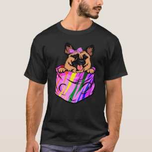 Pocket German Shepherd Lgbt Q Dog Gay Pride Rainbo T-Shirt