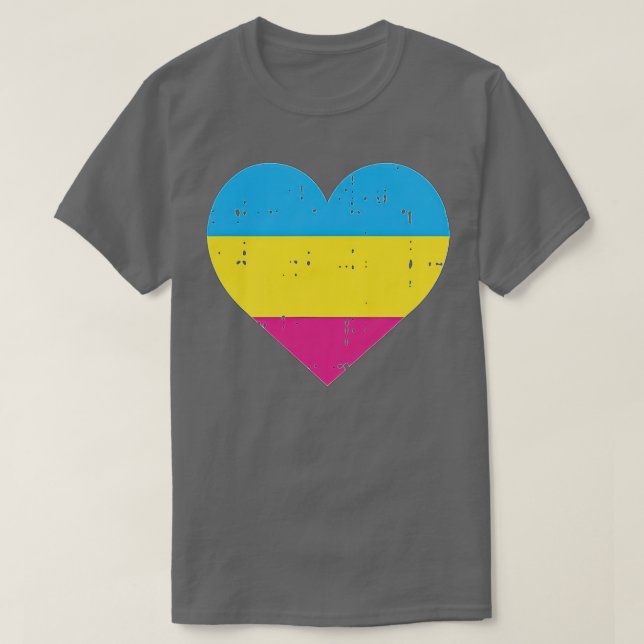 Pocket Heart Funny LGB Pansexual Colour Flag Pride T-Shirt (Design Front)