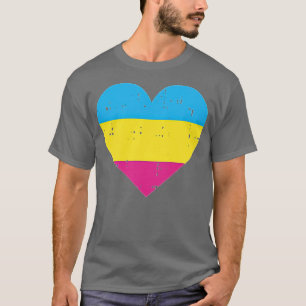 Pocket Heart Funny LGB Pansexual Colour Flag Pride T-Shirt